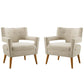 Modway Sheer Upholstered Fabric Armchair Set of 2 FredCo