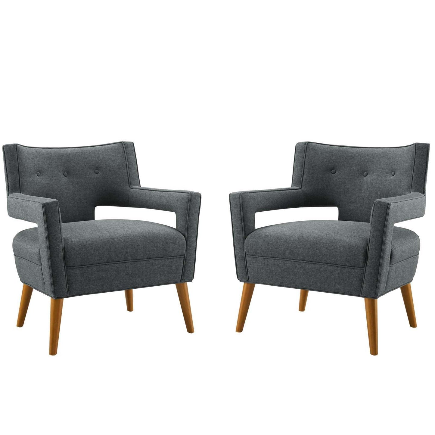 Modway Sheer Upholstered Fabric Armchair Set of 2 FredCo