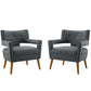 Modway Sheer Upholstered Fabric Armchair Set of 2 FredCo