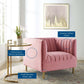 Modway Shift Channel Tufted Performance Velvet Armchair FredCo