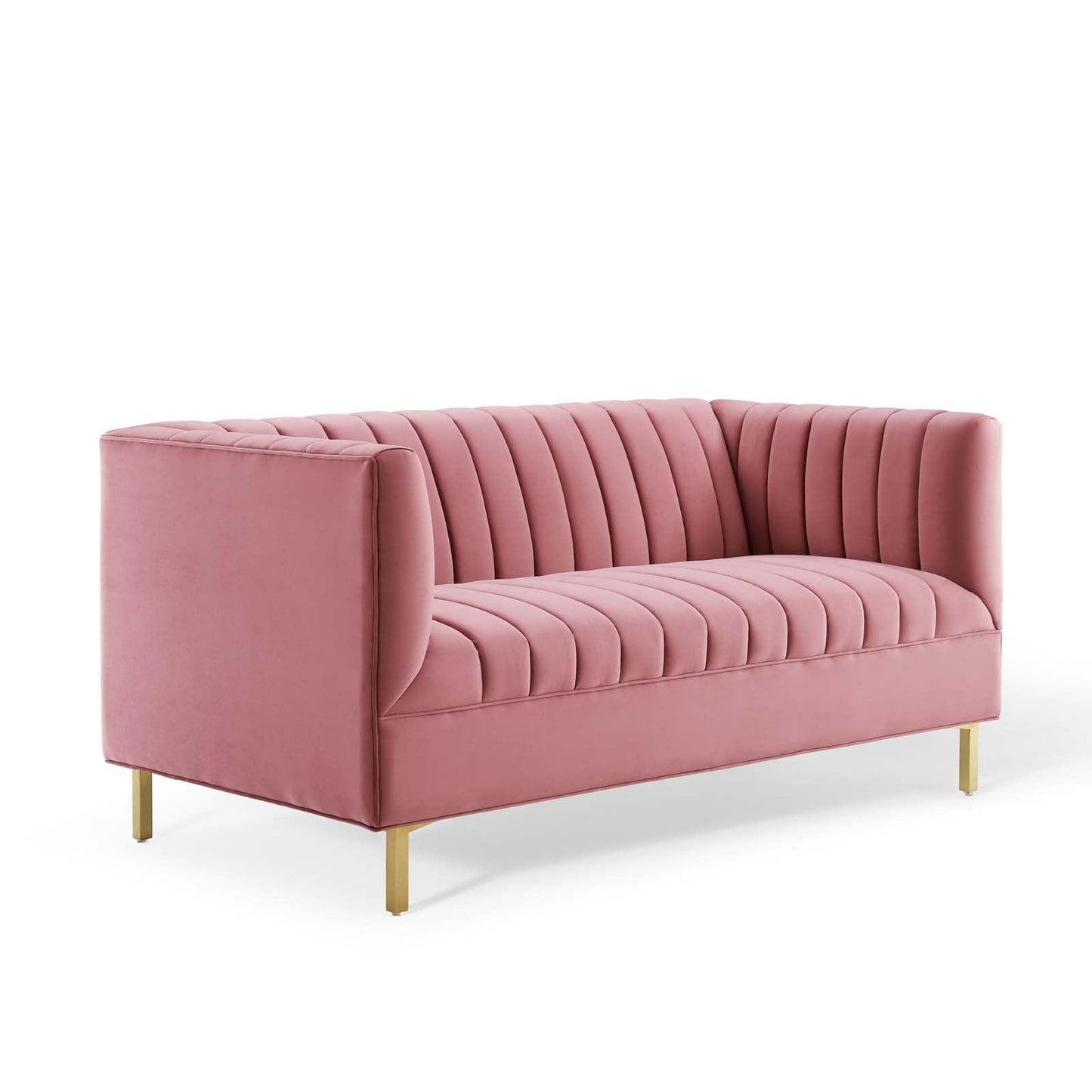 Modway Shift Channel Tufted Performance Velvet Loveseat FredCo