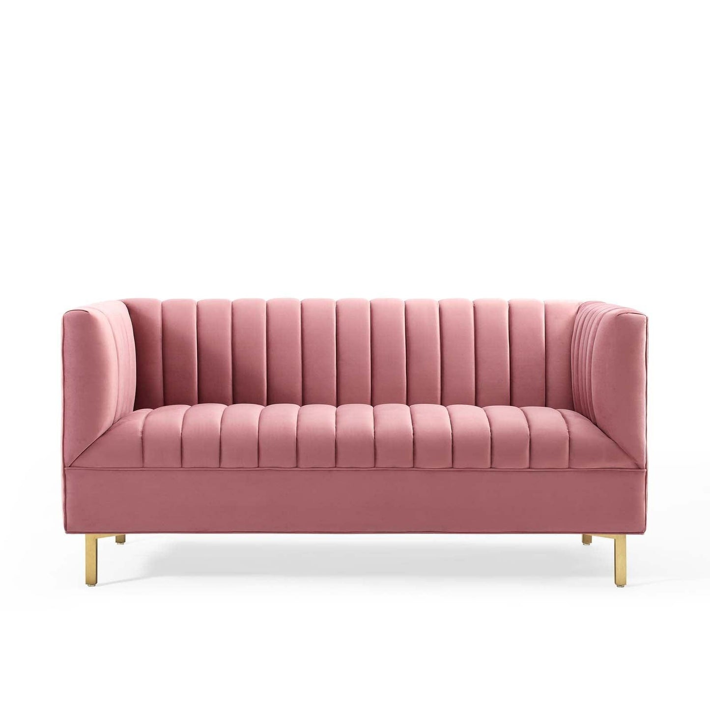 Modway Shift Channel Tufted Performance Velvet Loveseat FredCo