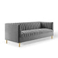 Modway Shift Channel Tufted Performance Velvet Sofa FredCo