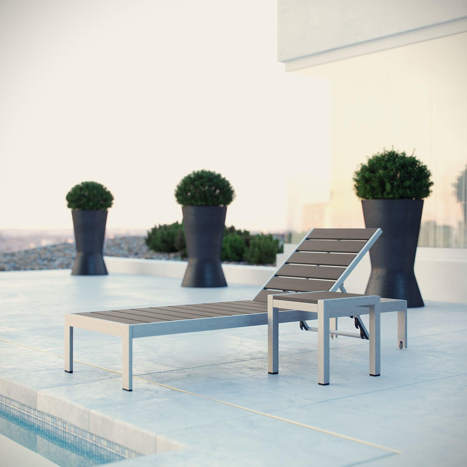 Modway Shore 2 Piece Outdoor Patio Aluminum Set FredCo