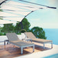 Modway Shore 3 Piece Outdoor Patio Aluminum Chaise with Cushions FredCo