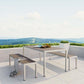 Modway Shore 3 Piece Outdoor Patio Aluminum Dining Set FredCo