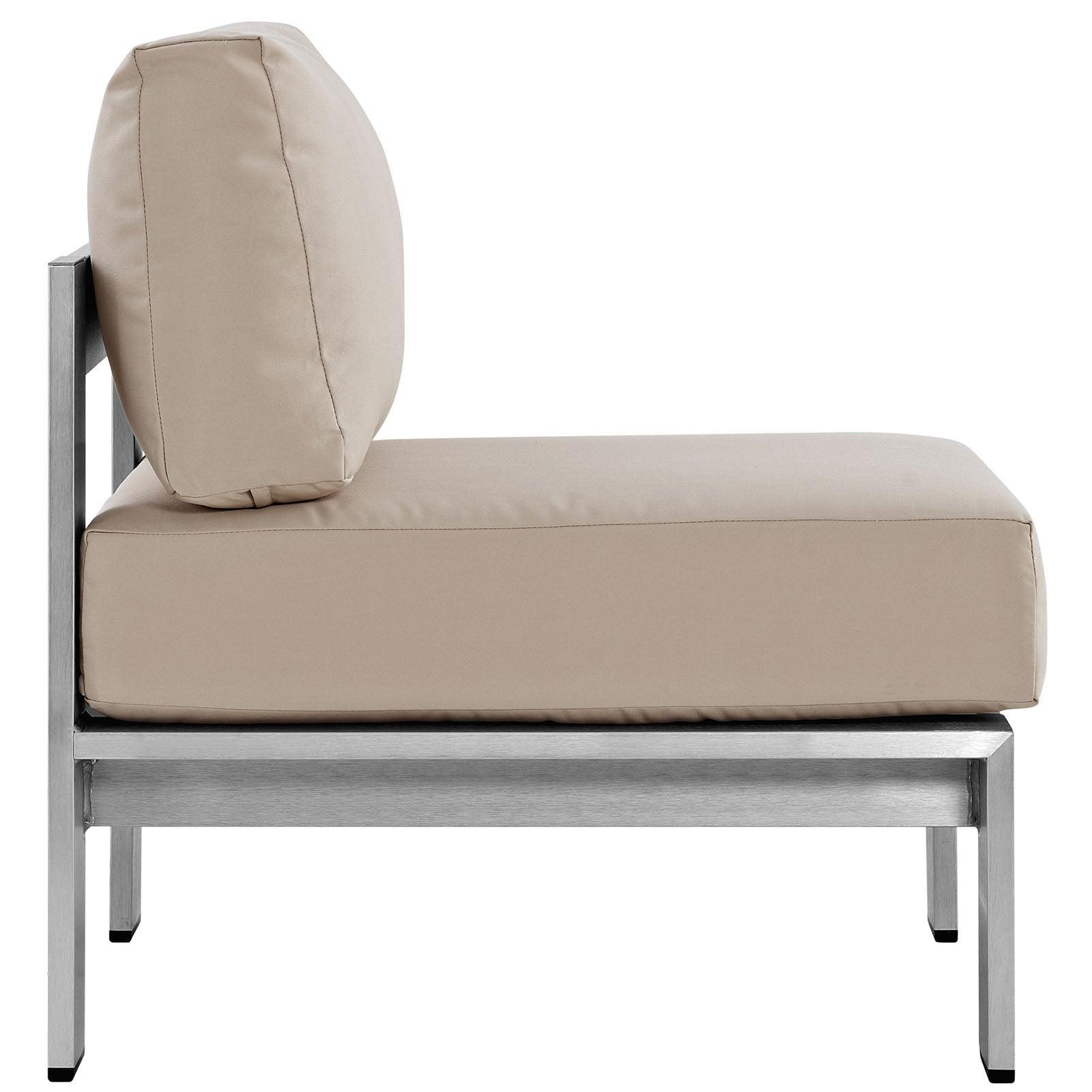 Modway Shore 3 Piece Outdoor Patio Aluminum Sectional Sofa Set FredCo
