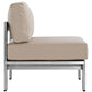 Modway Shore 3 Piece Outdoor Patio Aluminum Sectional Sofa Set FredCo
