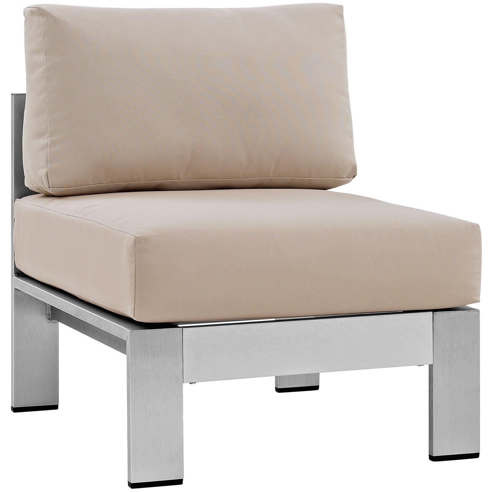 Modway Shore 3 Piece Outdoor Patio Aluminum Sectional Sofa Set FredCo