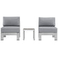 Modway Shore 3 Piece Outdoor Patio Aluminum Sectional Sofa Set FredCo