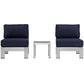 Modway Shore 3 Piece Outdoor Patio Aluminum Sectional Sofa Set FredCo