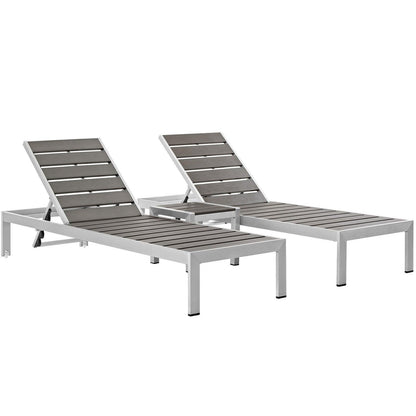 Modway Shore 3 Piece Outdoor Patio Aluminum Set FredCo