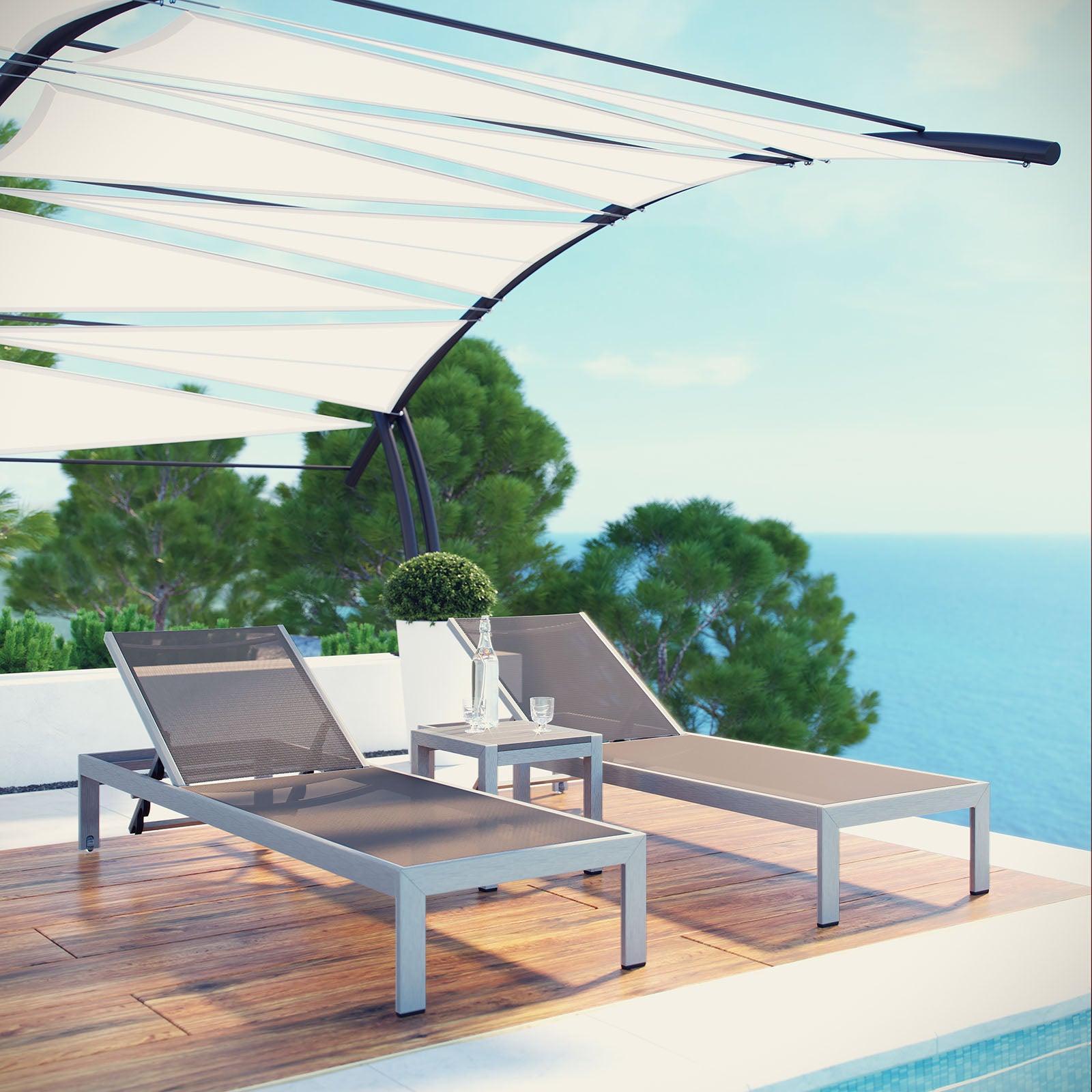 Modway Shore 3 Piece Outdoor Patio Aluminum Set, EEI-2471 FredCo