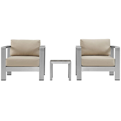 Modway Shore 3 Piece Outdoor Patio Aluminum Set, EEI-2599 FredCo