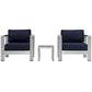Modway Shore 3 Piece Outdoor Patio Aluminum Set, EEI-2599 FredCo
