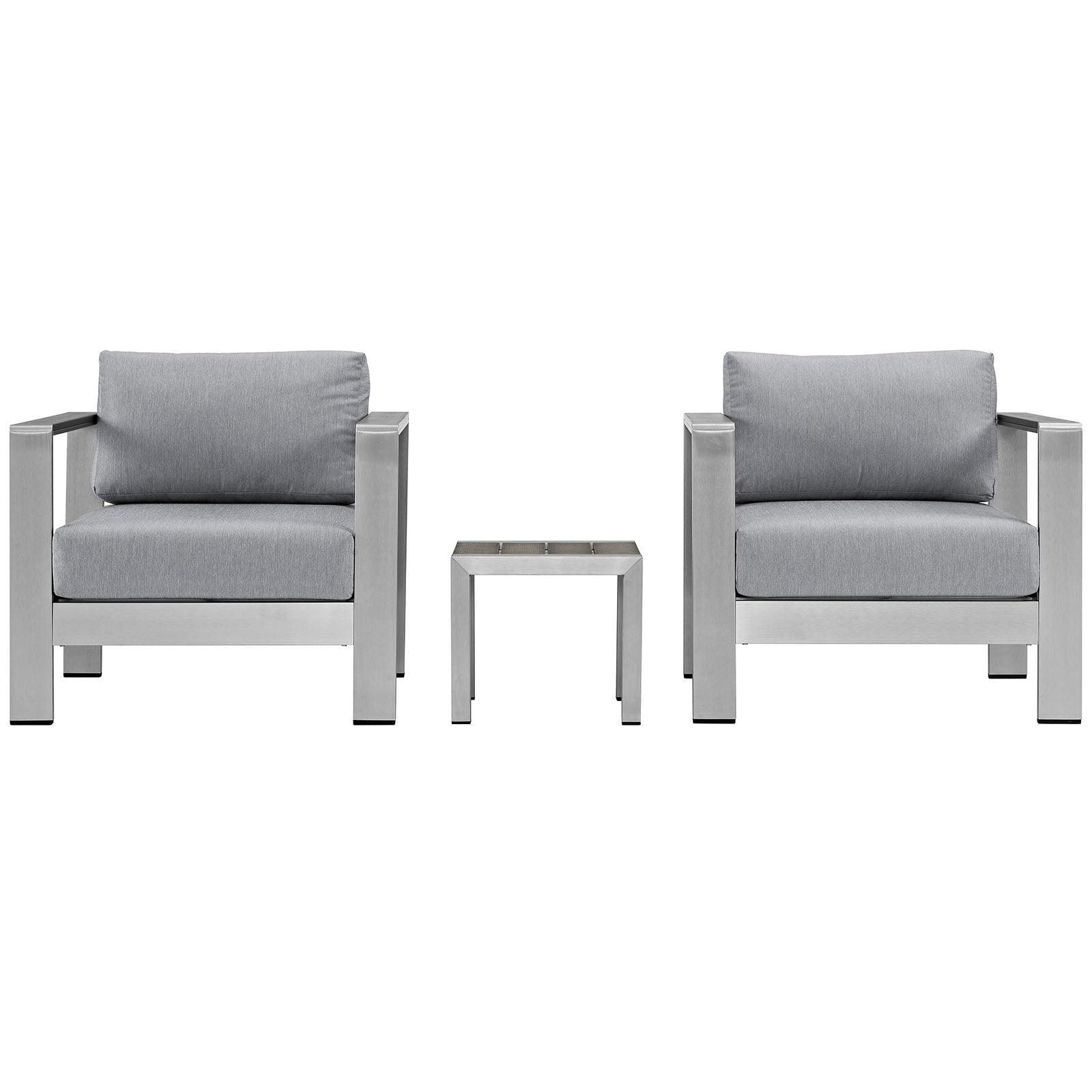 Modway Shore 3 Piece Outdoor Patio Aluminum Set, EEI-2599 FredCo