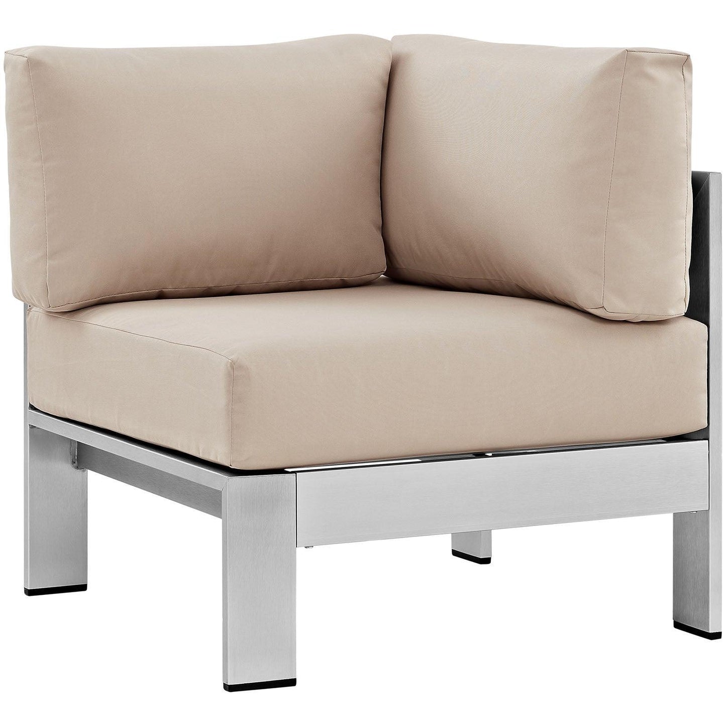 Modway Shore 4 Piece Outdoor Patio Aluminum Sectional Sofa Set FredCo