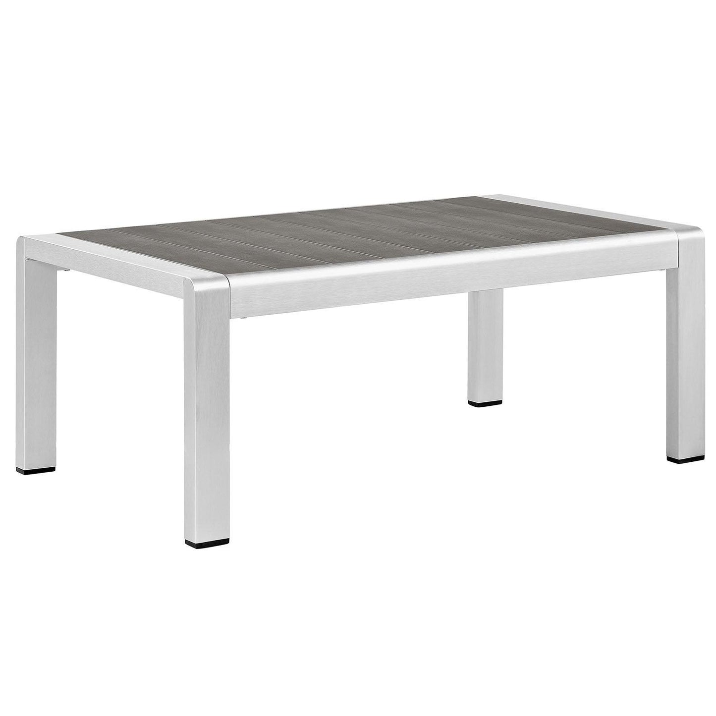 Modway Shore 4 Piece Outdoor Patio Aluminum Sectional Sofa Set FredCo