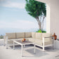 Modway Shore 4 Piece Outdoor Patio Aluminum Sectional Sofa Set FredCo