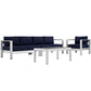 Modway Shore 4 Piece Outdoor Patio Aluminum Sectional Sofa Set, EEI-2563 FredCo