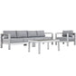 Modway Shore 4 Piece Outdoor Patio Aluminum Sectional Sofa Set, EEI-2563 FredCo