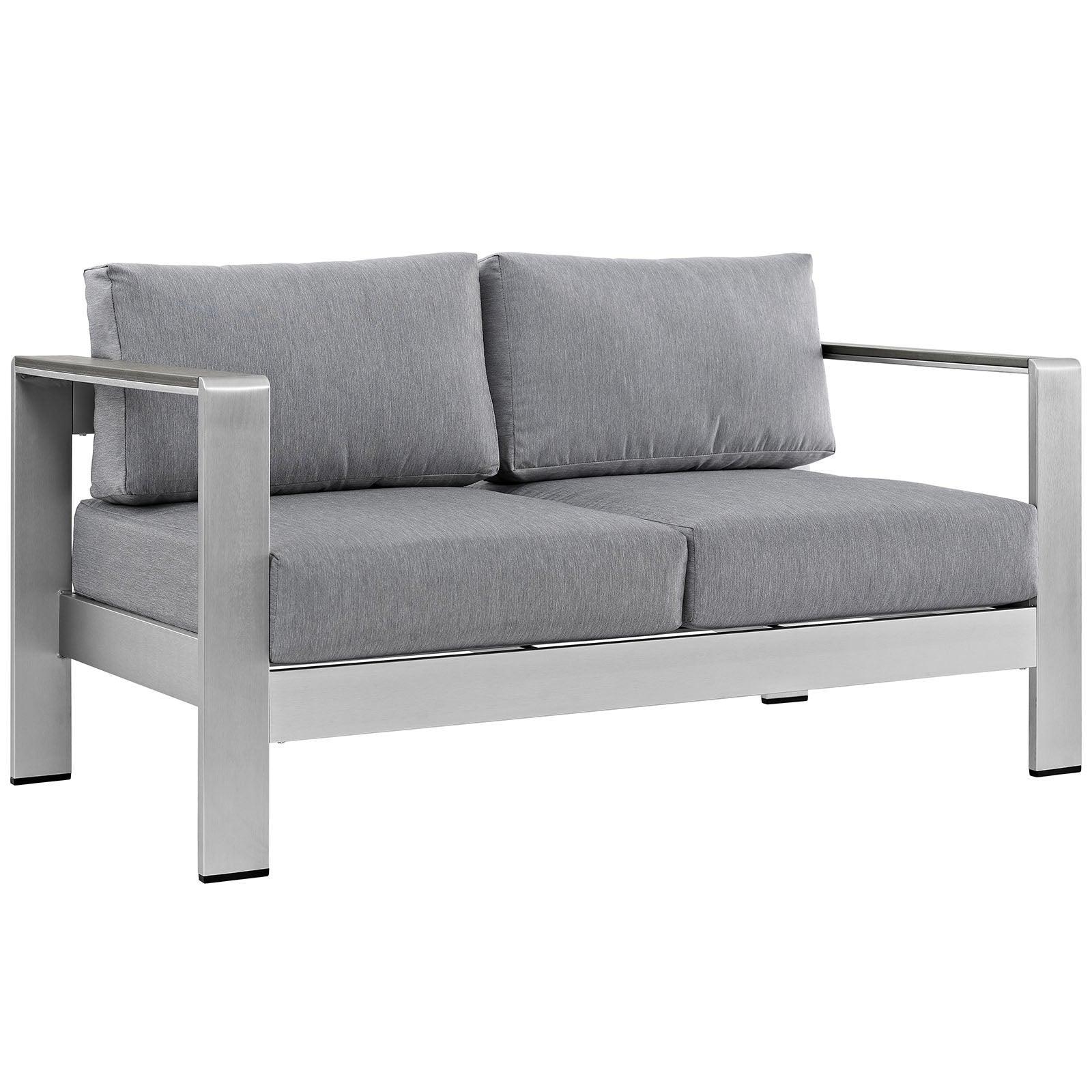 Modway Shore 4 Piece Outdoor Patio Aluminum Sectional Sofa Set, EEI-2567 FredCo