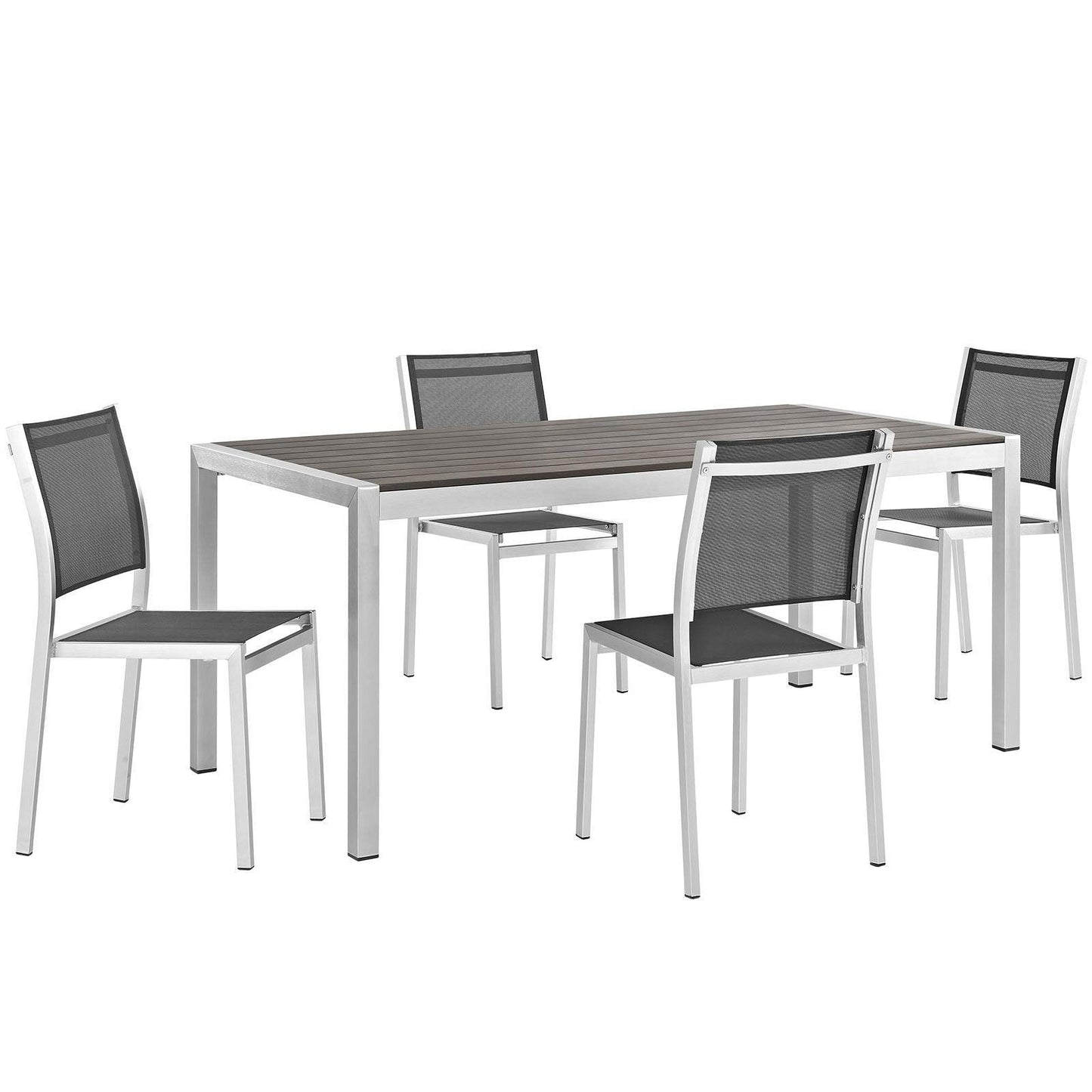 Modway Shore 5 Piece Outdoor Patio Aluminum Dining Set, EEI-2482 FredCo