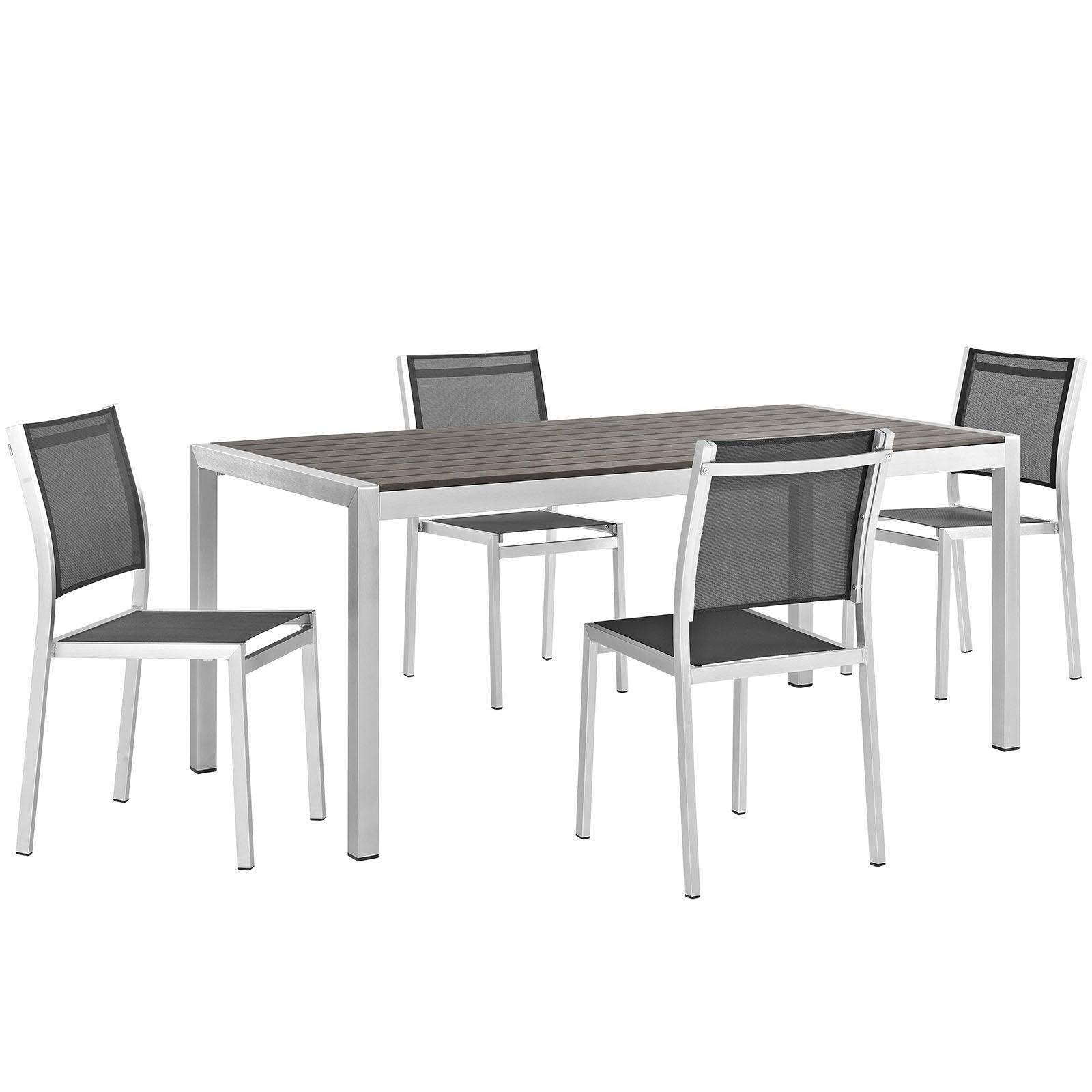 Modway Shore 5 Piece Outdoor Patio Aluminum Dining Set, EEI-2482 FredCo
