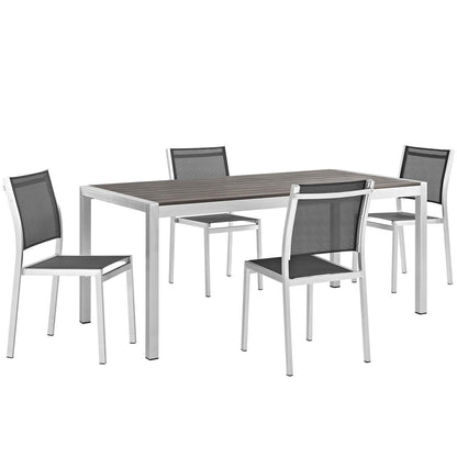 Modway Shore 5 Piece Outdoor Patio Aluminum Dining Set, EEI-2482 FredCo