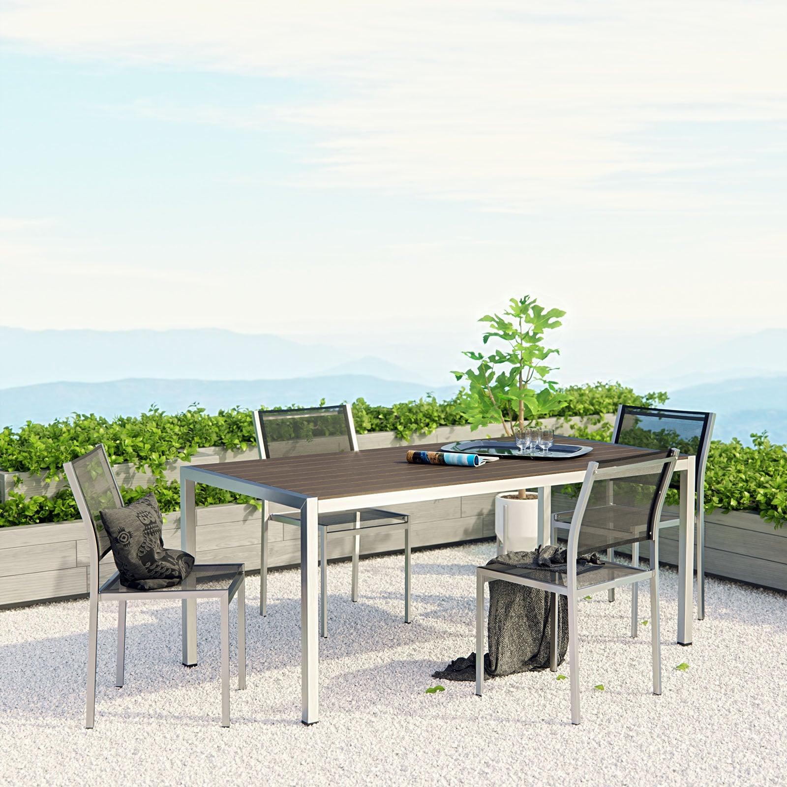 Modway Shore 5 Piece Outdoor Patio Aluminum Dining Set, EEI-2482 FredCo