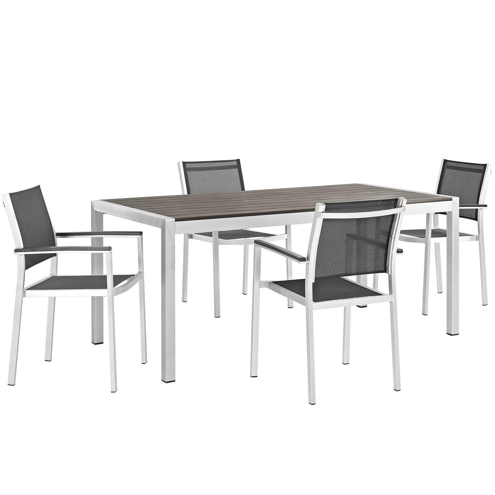 Modway Shore 5 Piece Outdoor Patio Aluminum Dining Set, EEI-2483 FredCo