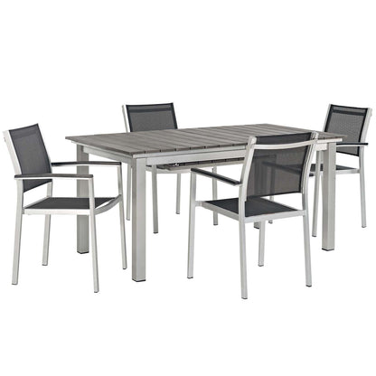 Modway Shore 5 Piece Outdoor Patio Aluminum Dining Set, EEI-3198 FredCo