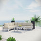 Modway Shore 5 Piece Outdoor Patio Aluminum Sectional Sofa Set FredCo