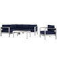 Modway Shore 5 Piece Outdoor Patio Aluminum Sectional Sofa Set, EEI-2560 FredCo