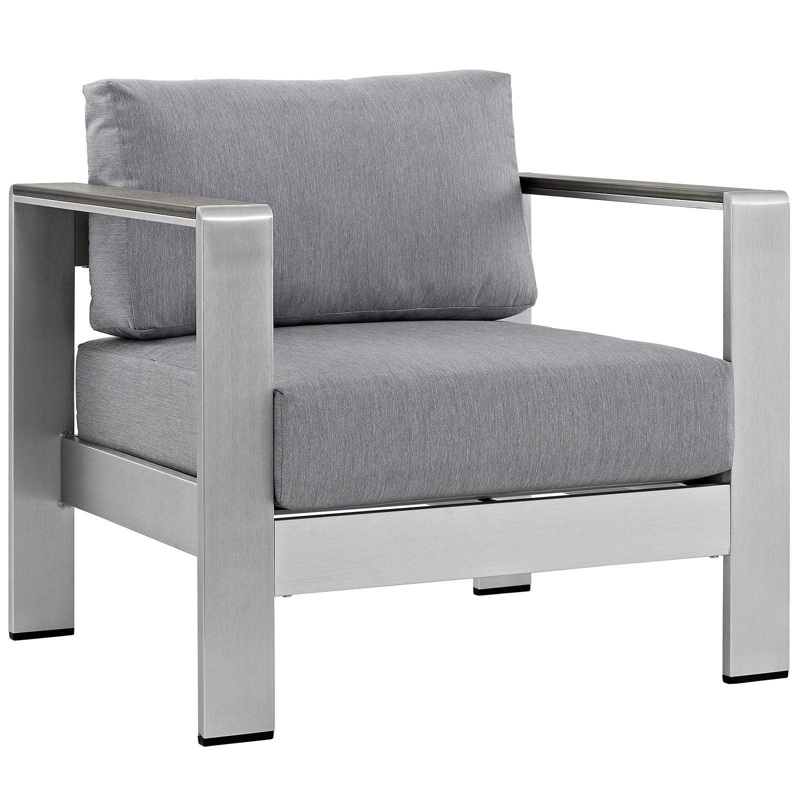 Modway Shore 5 Piece Outdoor Patio Aluminum Sectional Sofa Set, EEI-2560 FredCo