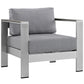 Modway Shore 5 Piece Outdoor Patio Aluminum Sectional Sofa Set, EEI-2560 FredCo