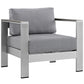 Modway Shore 6 Piece Outdoor Patio Aluminum Sectional Sofa Set, EEI-2568 FredCo