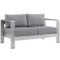 Modway Shore 6 Piece Outdoor Patio Aluminum Sectional Sofa Set, EEI-2568 FredCo