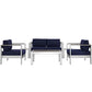 Modway Shore 6 Piece Outdoor Patio Aluminum Sectional Sofa Set, EEI-2568 FredCo