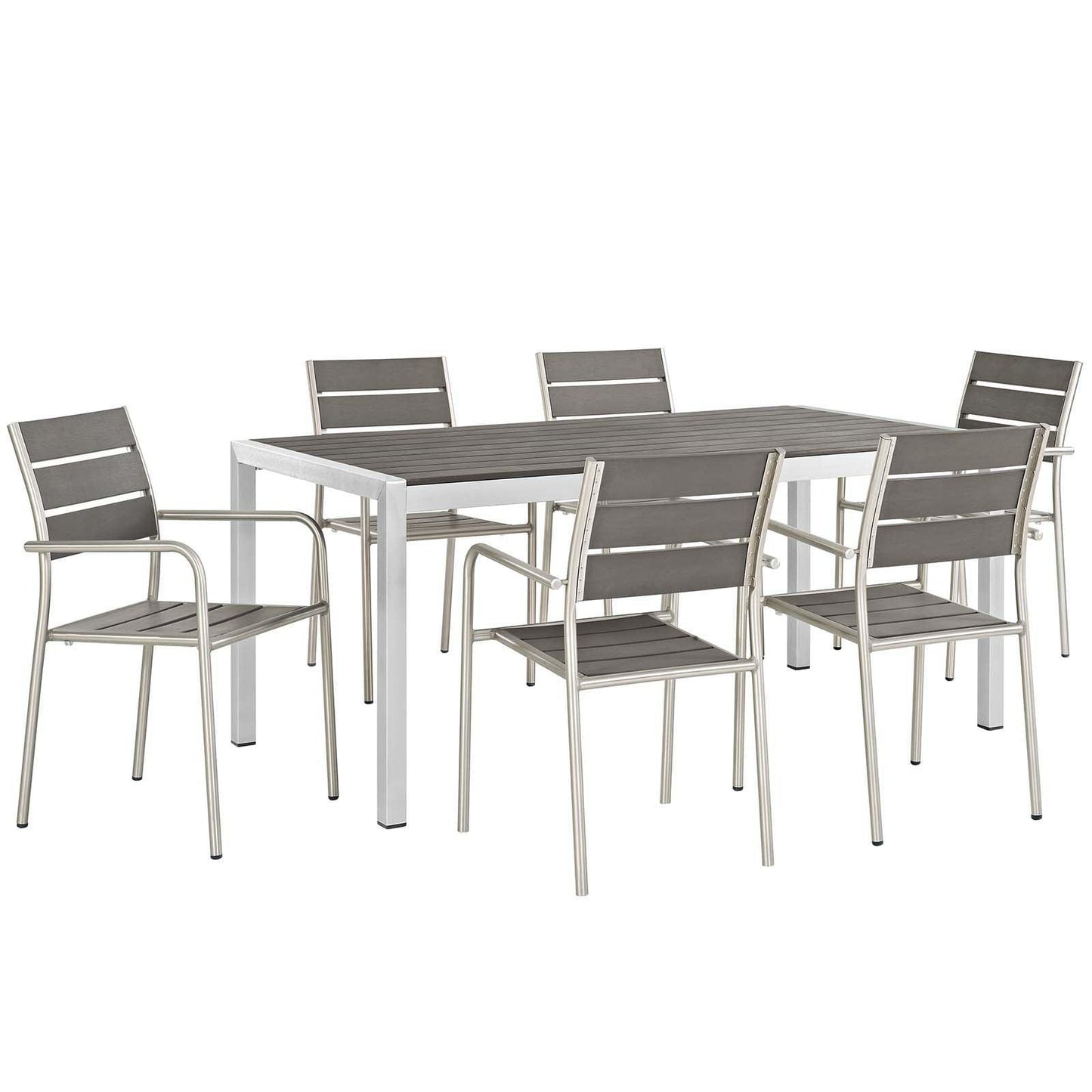 Modway Shore 7 Piece Outdoor Patio Aluminum Dining Set, EEI-2484 FredCo