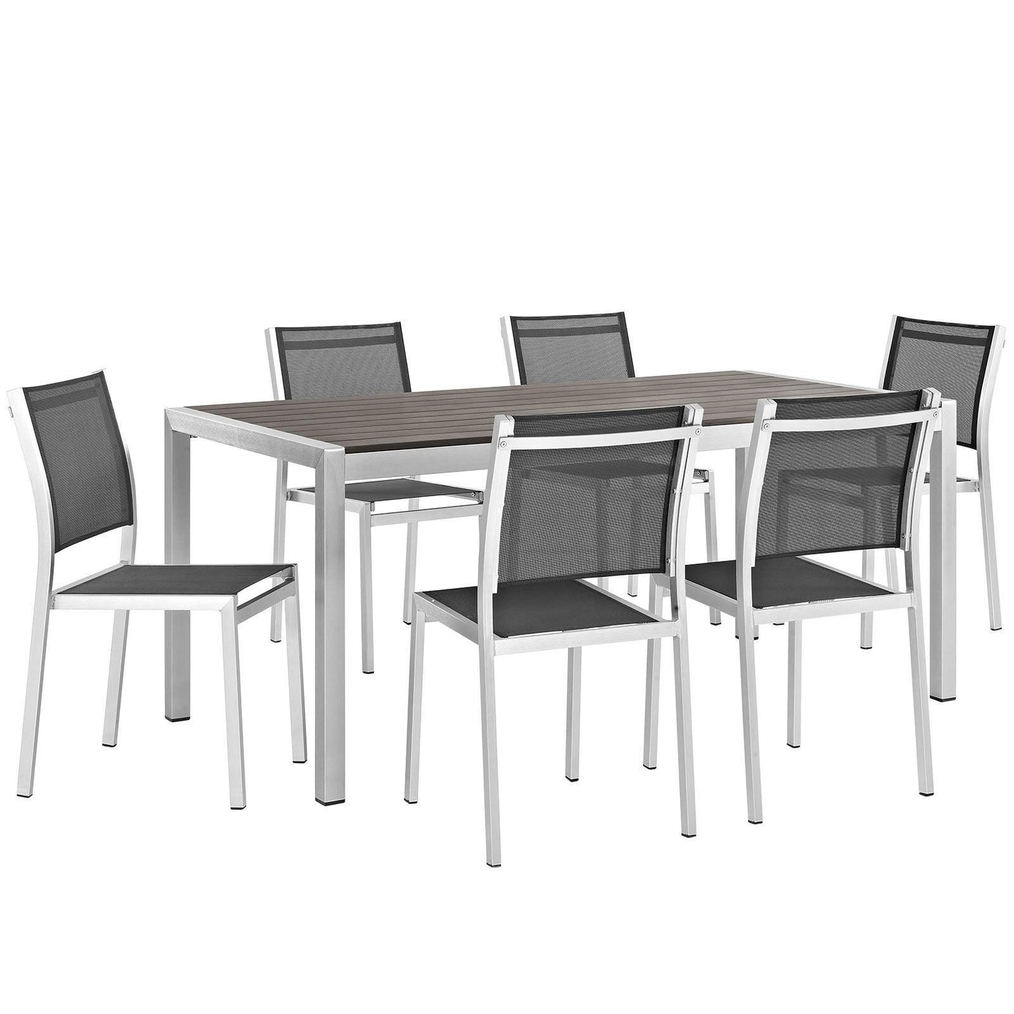 Modway Shore 7 Piece Outdoor Patio Aluminum Dining Set, EEI-2485 FredCo