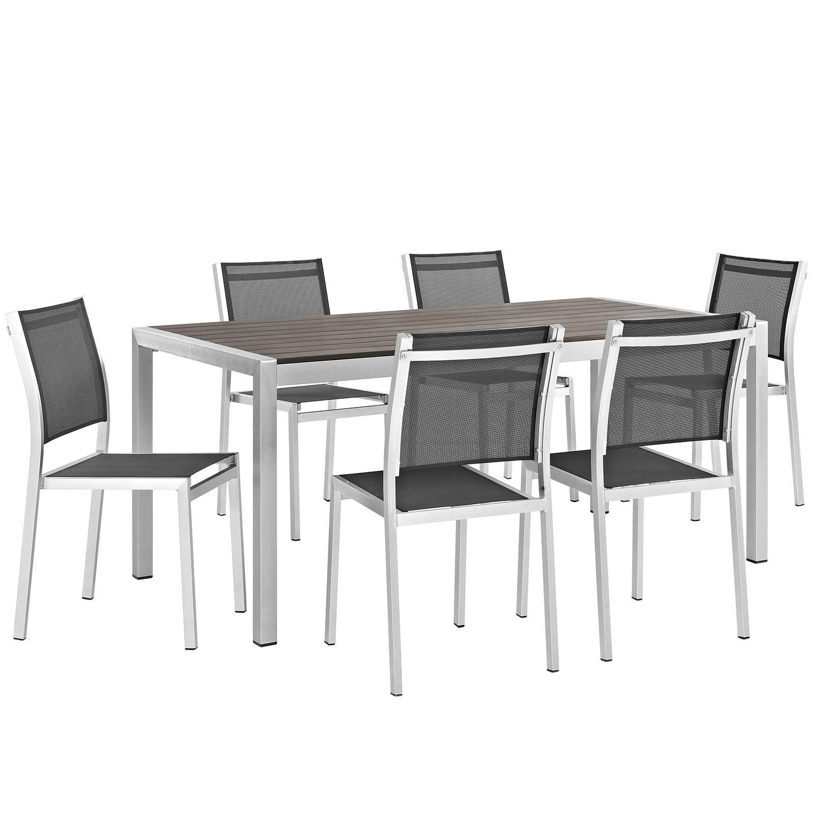 Modway Shore 7 Piece Outdoor Patio Aluminum Dining Set, EEI-2485 FredCo