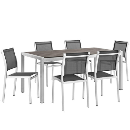 Modway Shore 7 Piece Outdoor Patio Aluminum Dining Set, EEI-2485 FredCo