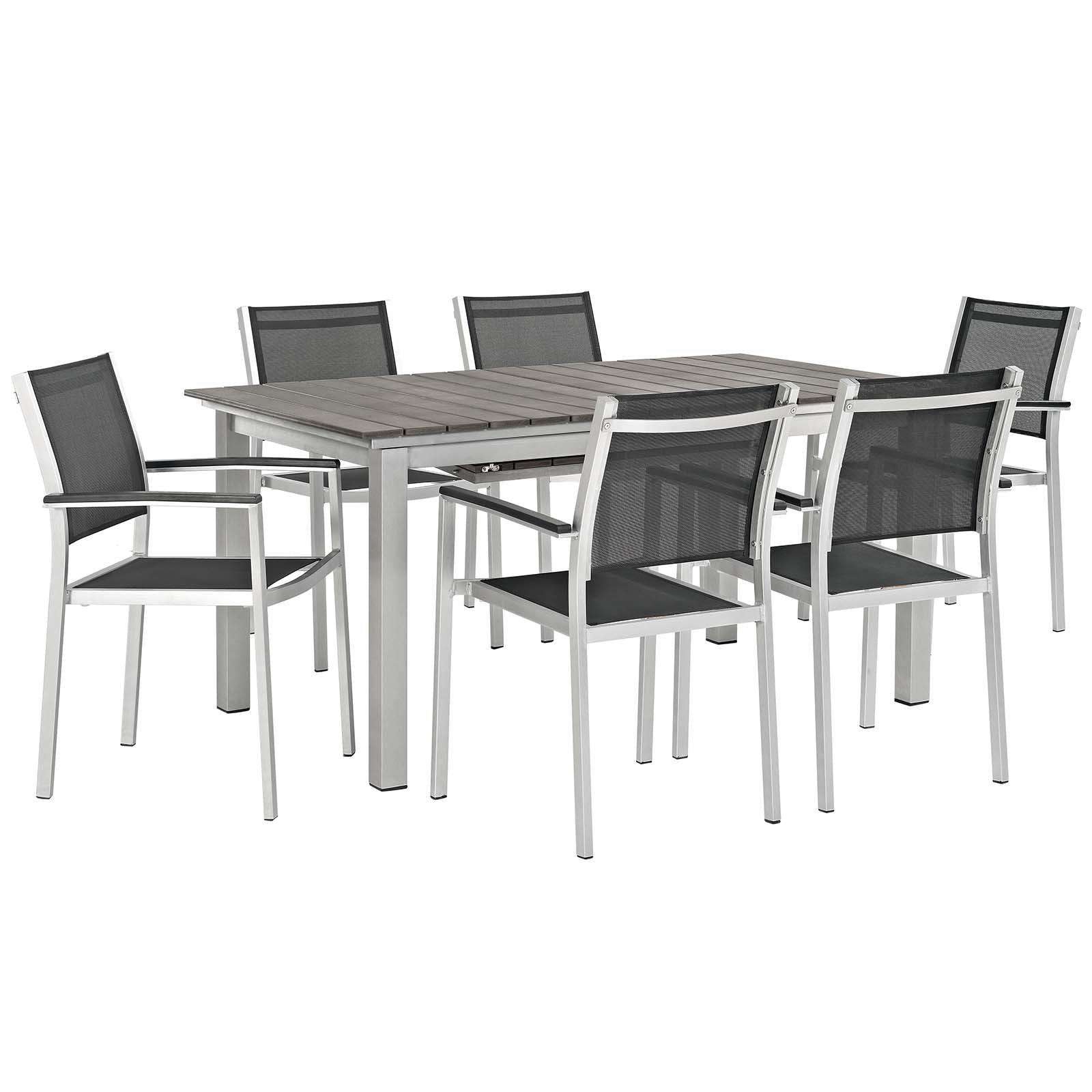 Modway Shore 7 Piece Outdoor Patio Aluminum Dining Set, EEI-3200 FredCo