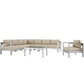 Modway Shore 7 Piece Outdoor Patio Aluminum Sectional Sofa Set FredCo