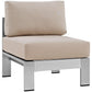 Modway Shore 7 Piece Outdoor Patio Aluminum Sectional Sofa Set FredCo