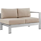 Modway Shore 7 Piece Outdoor Patio Aluminum Sectional Sofa Set FredCo