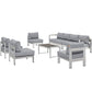 Modway Shore 7 Piece Outdoor Patio Sectional Sofa Set FredCo