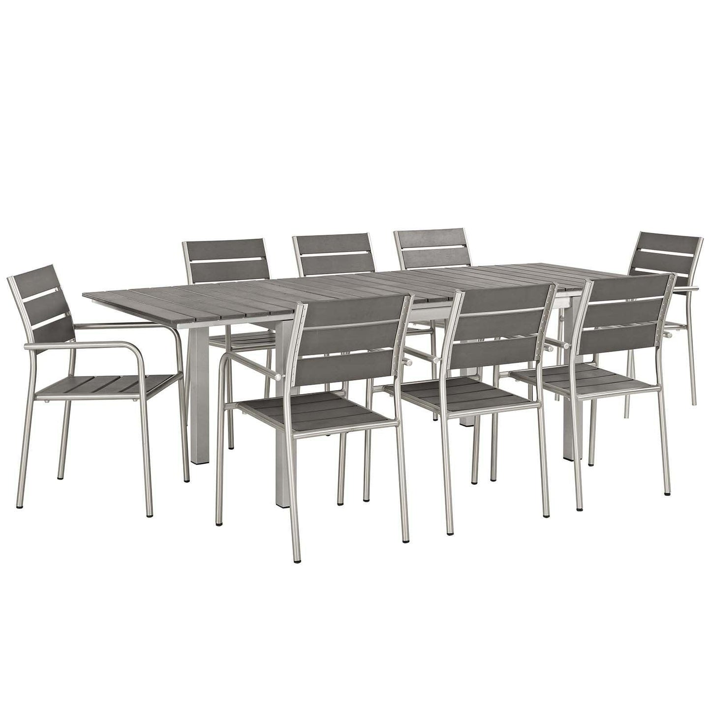 Modway Shore 9 Piece Outdoor Patio Aluminum Dining Set, EEI-3201 FredCo