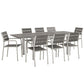 Modway Shore 9 Piece Outdoor Patio Aluminum Dining Set, EEI-3201 FredCo